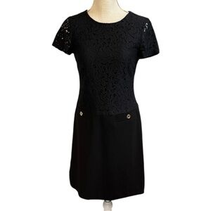 Tommy Hilfiger Black Lace Sheath Dress - P (small)